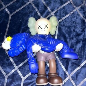 KAWS Blue and Green Art Toy with Iconic Design